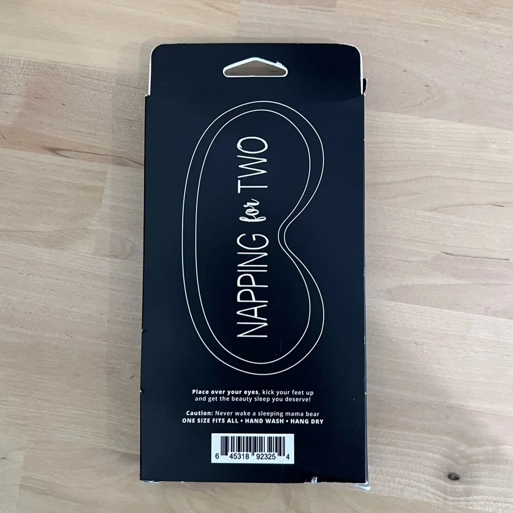 Bumplife Sleep Mask - Black Eye Mask. Reads: Napping for Two pregnancy Gift